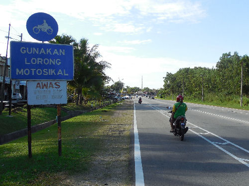 Motorad-Spur benutzen